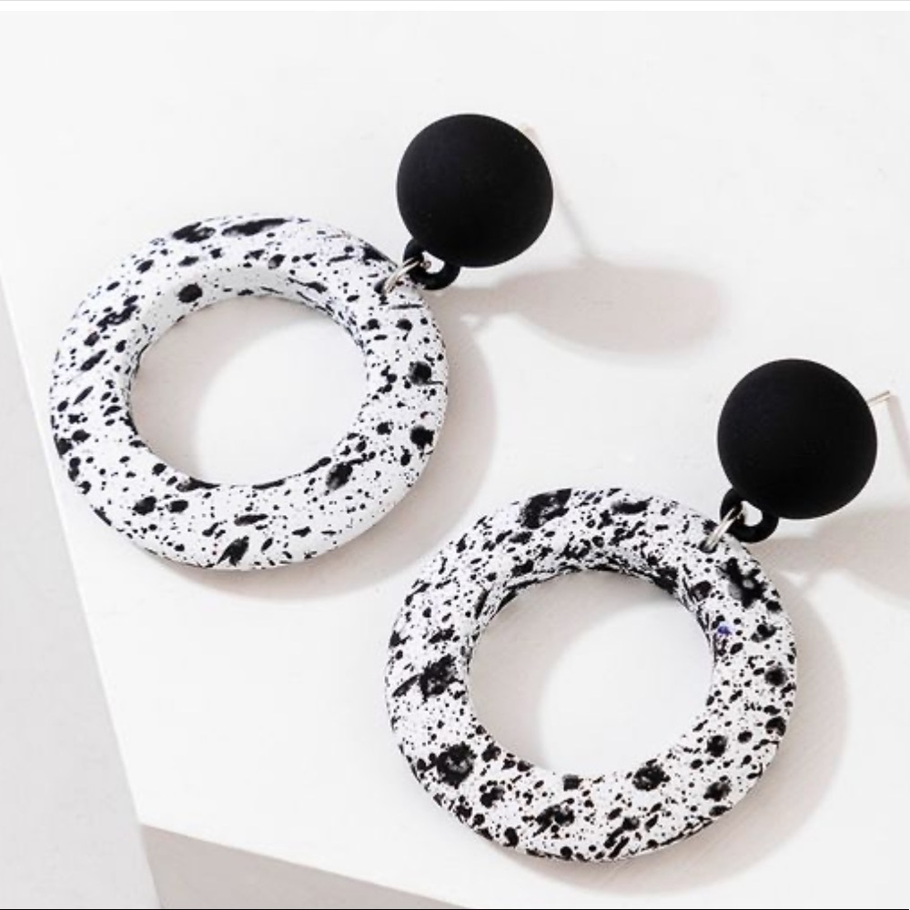 Black and White Earrings